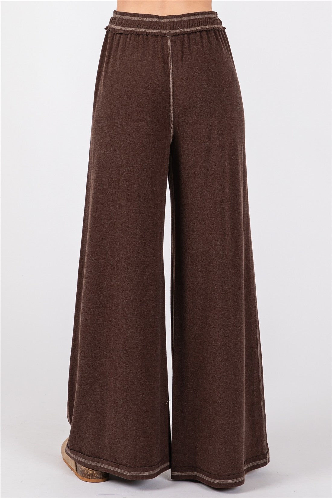 Chocolate Brown Contrast Stitch Lounge Pants