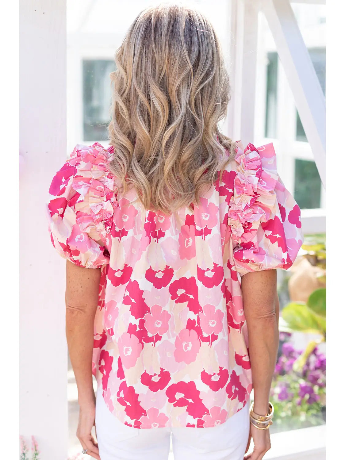 Pure Elegance Pink Floral Top