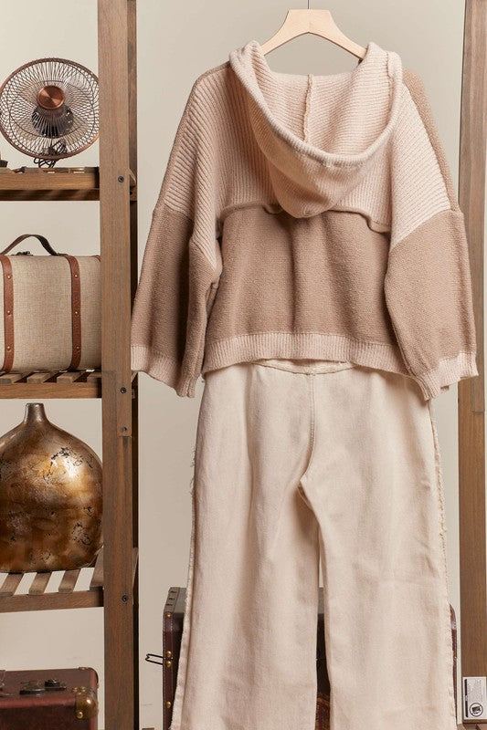 Coffee Hooded Oversized Sweater