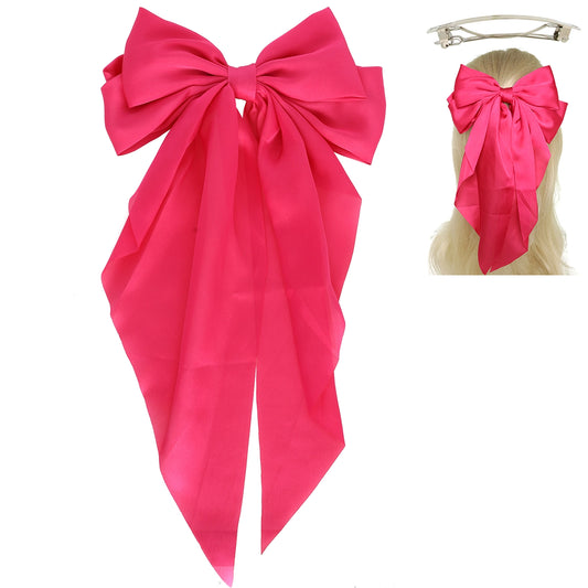 Fuchsia Satin Statement Bow
