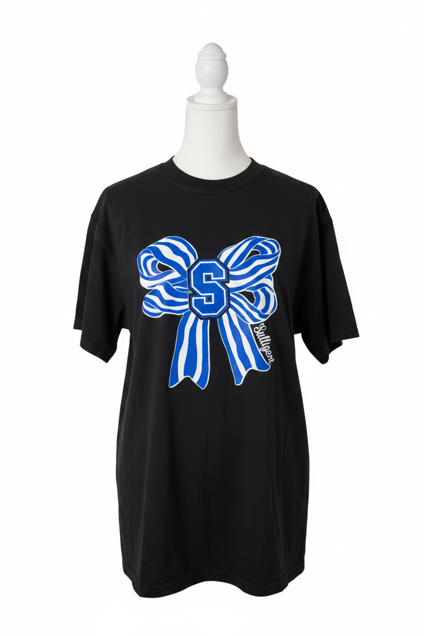 Sulligent Blue Devils Comfort Color Bow Tee