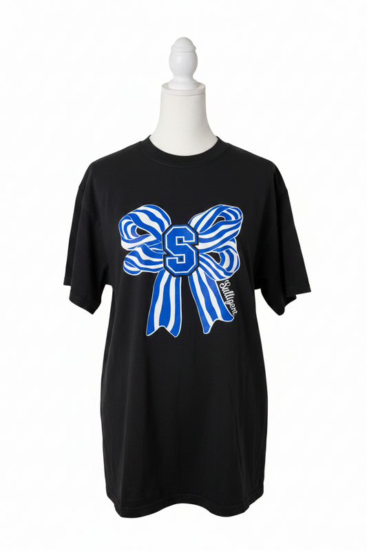 Sulligent Blue Devils Comfort Color Bow Tee