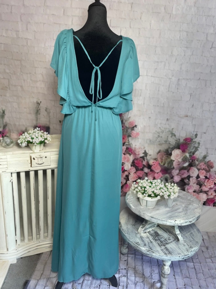 Turning Heads Teal Maxi Dress