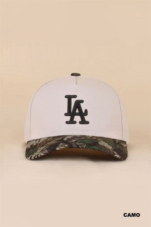 LA City Logo Two Tone Canvas Cotton Cap Camo