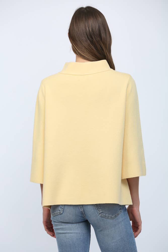 Butter Yellow Mock Neck Sweater