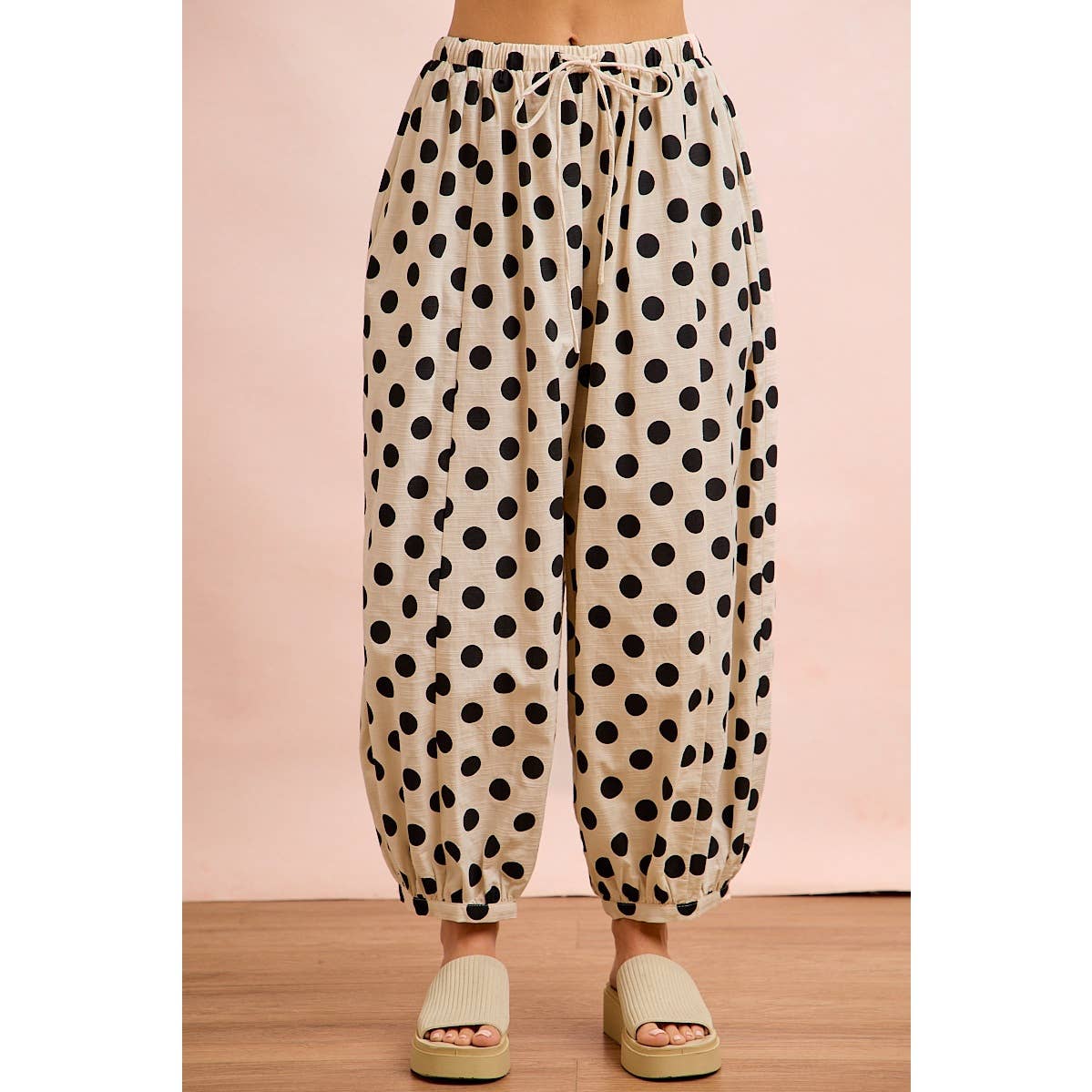 Black & Cream Polka Dot Balloon Pants