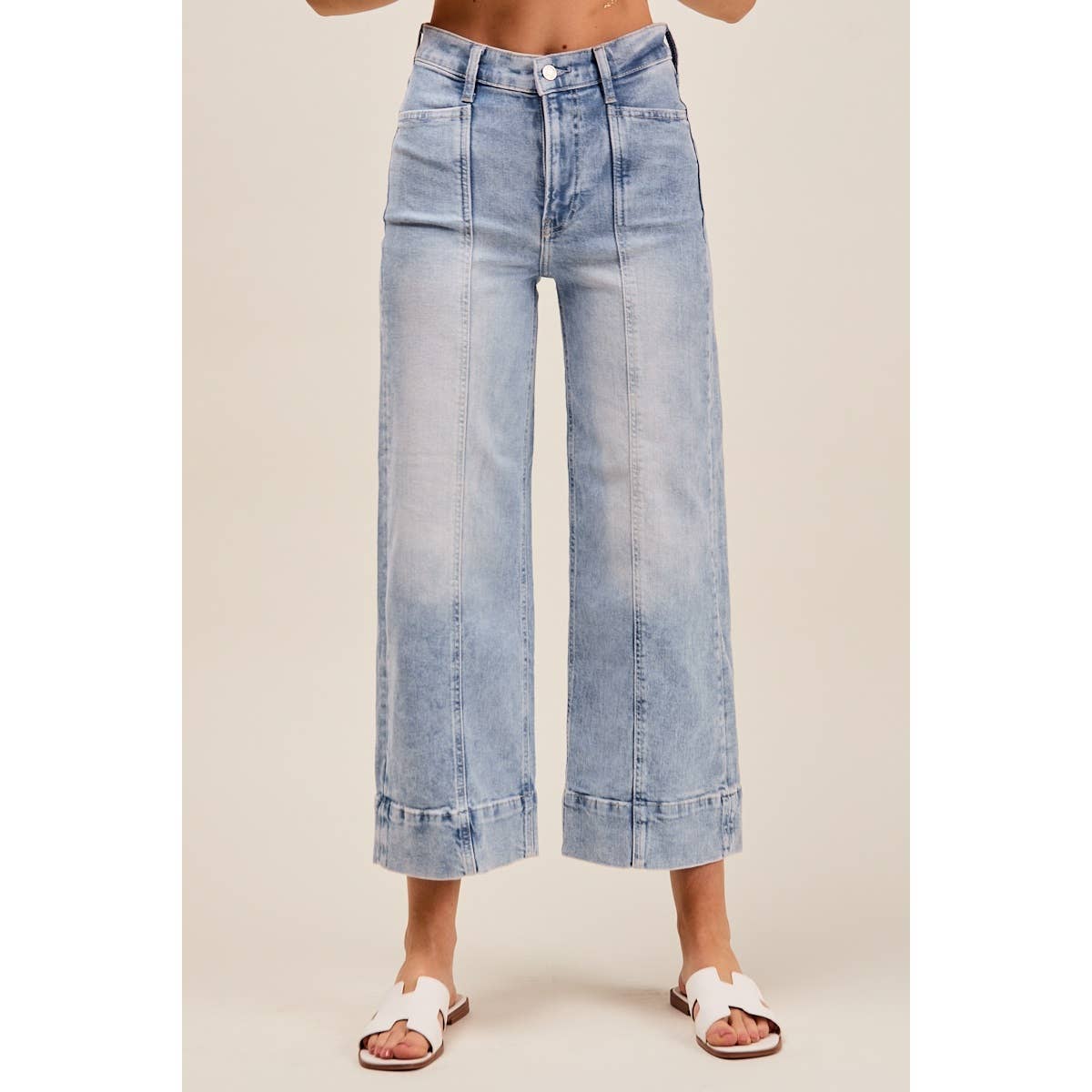 Light Wash Wide Leg Denim Jeans