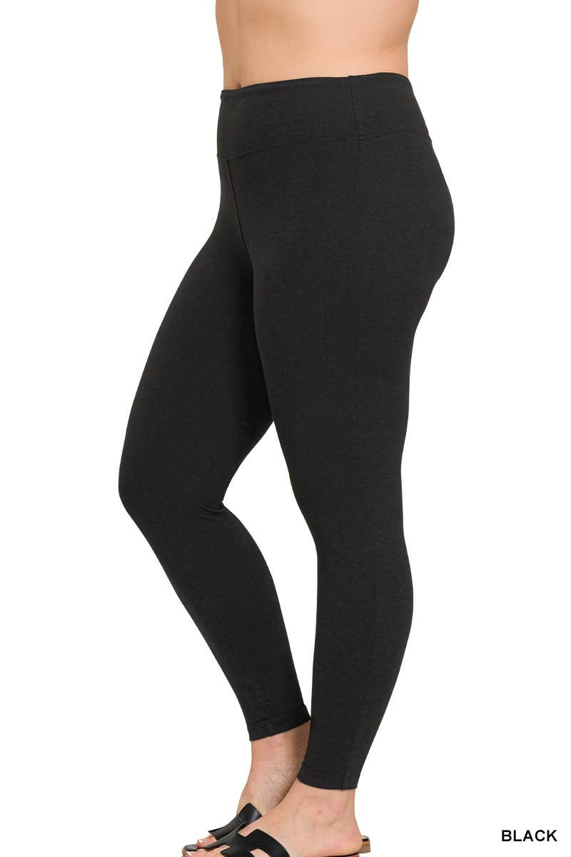 Zenana Black Microfiber Soft Waistband Full Length Leggings