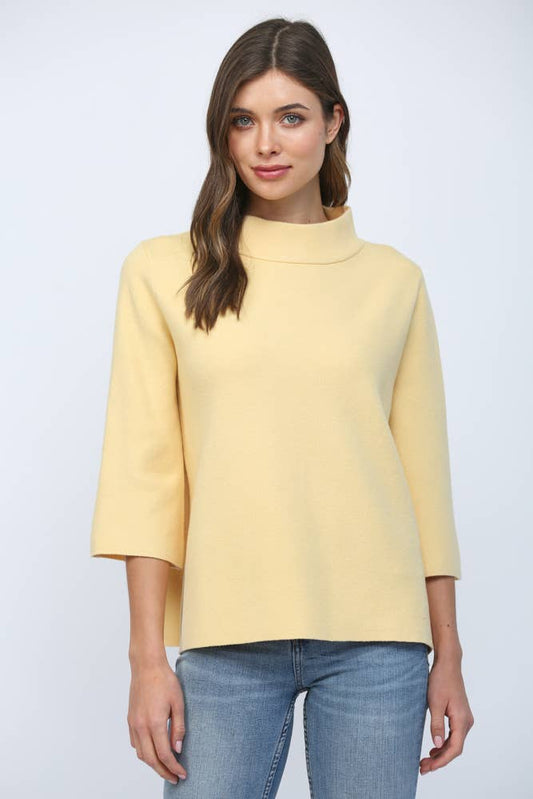 Butter Yellow Mock Neck Sweater