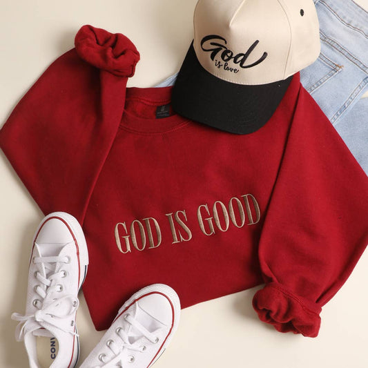 GOD IS GOOD Embroidered Sweatshirt