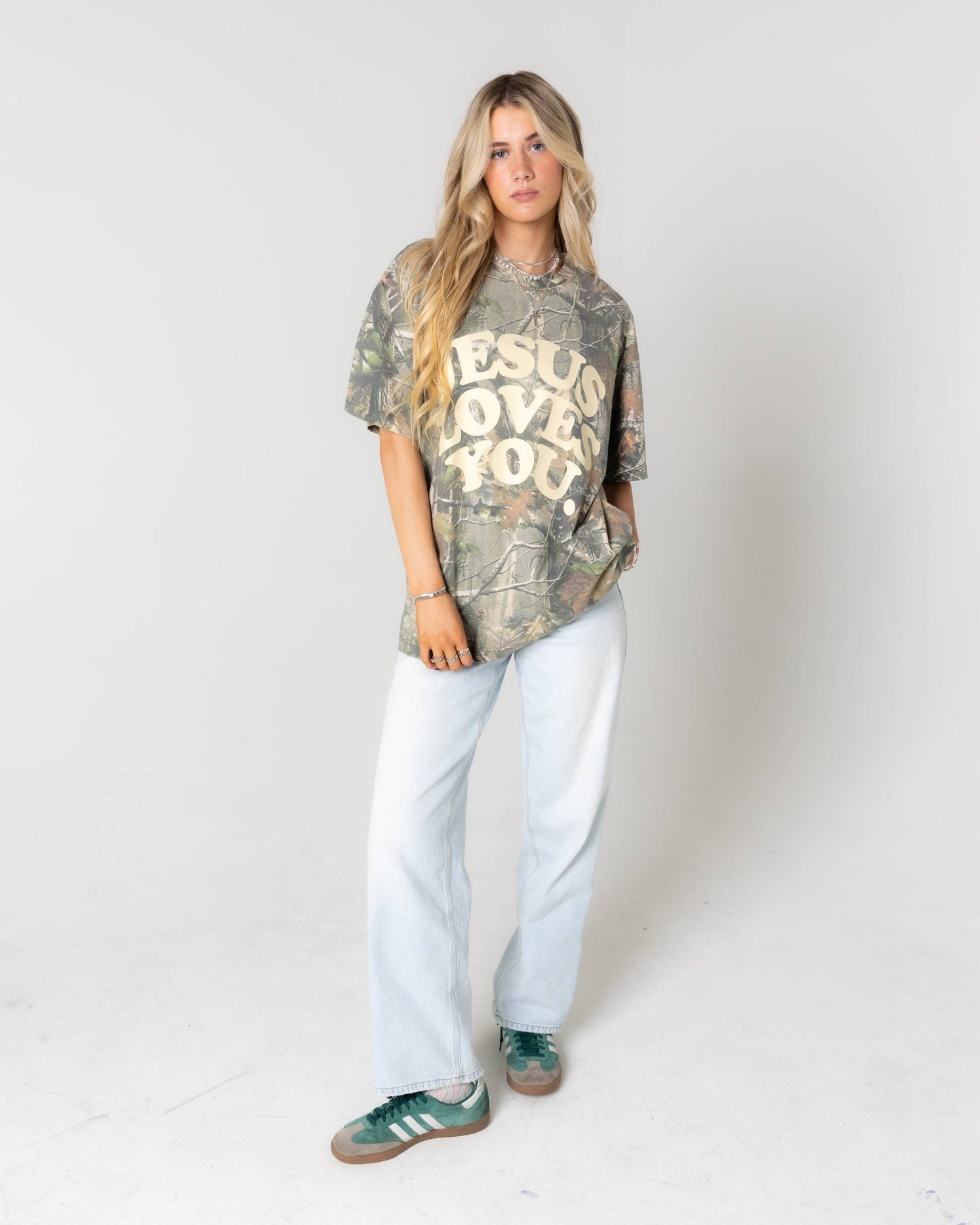 LMTD||Jesus Loves You|| Heavyweight Camo Tee || Oversized: M
