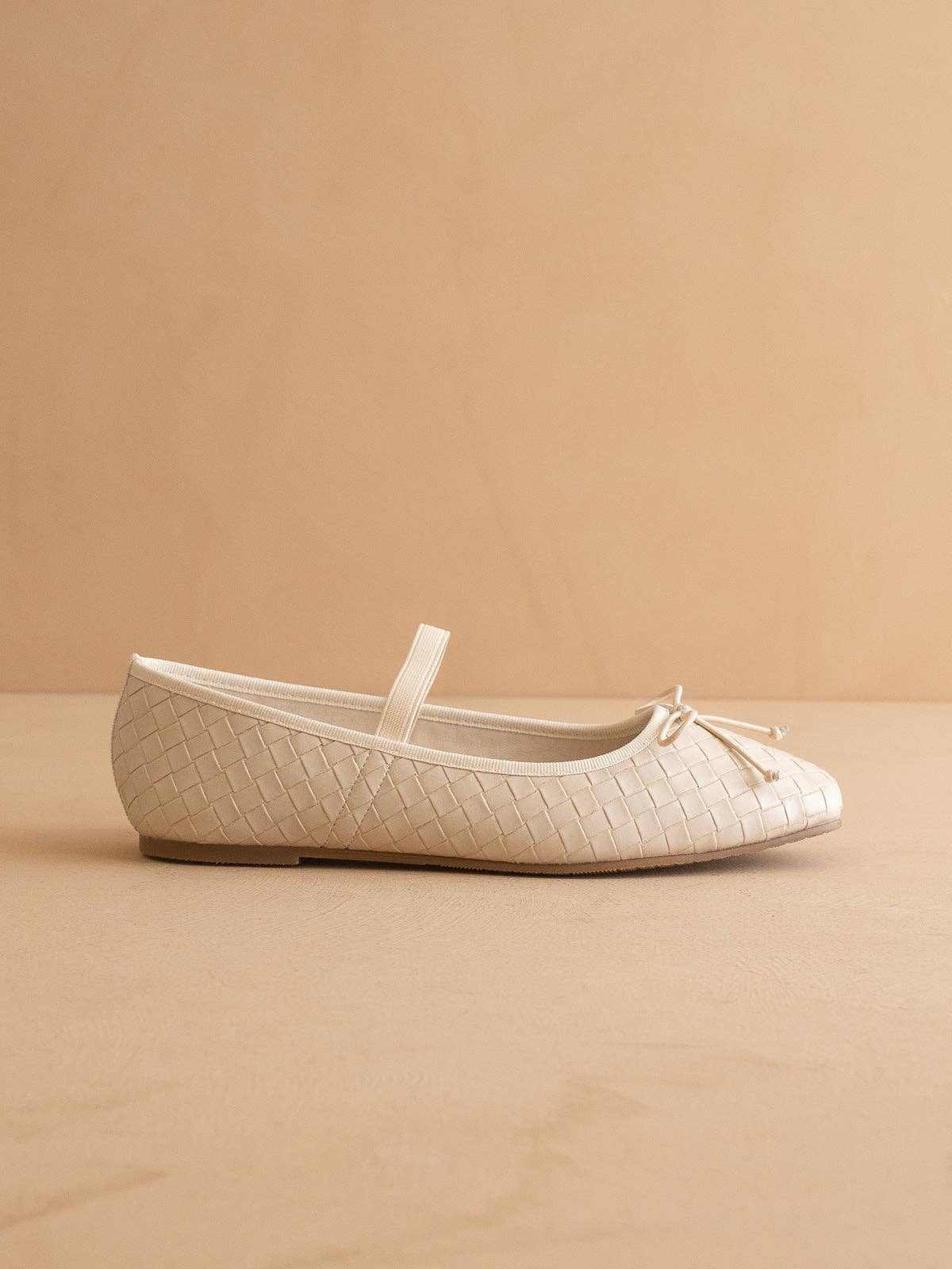 Beige Woven Ballet Flat