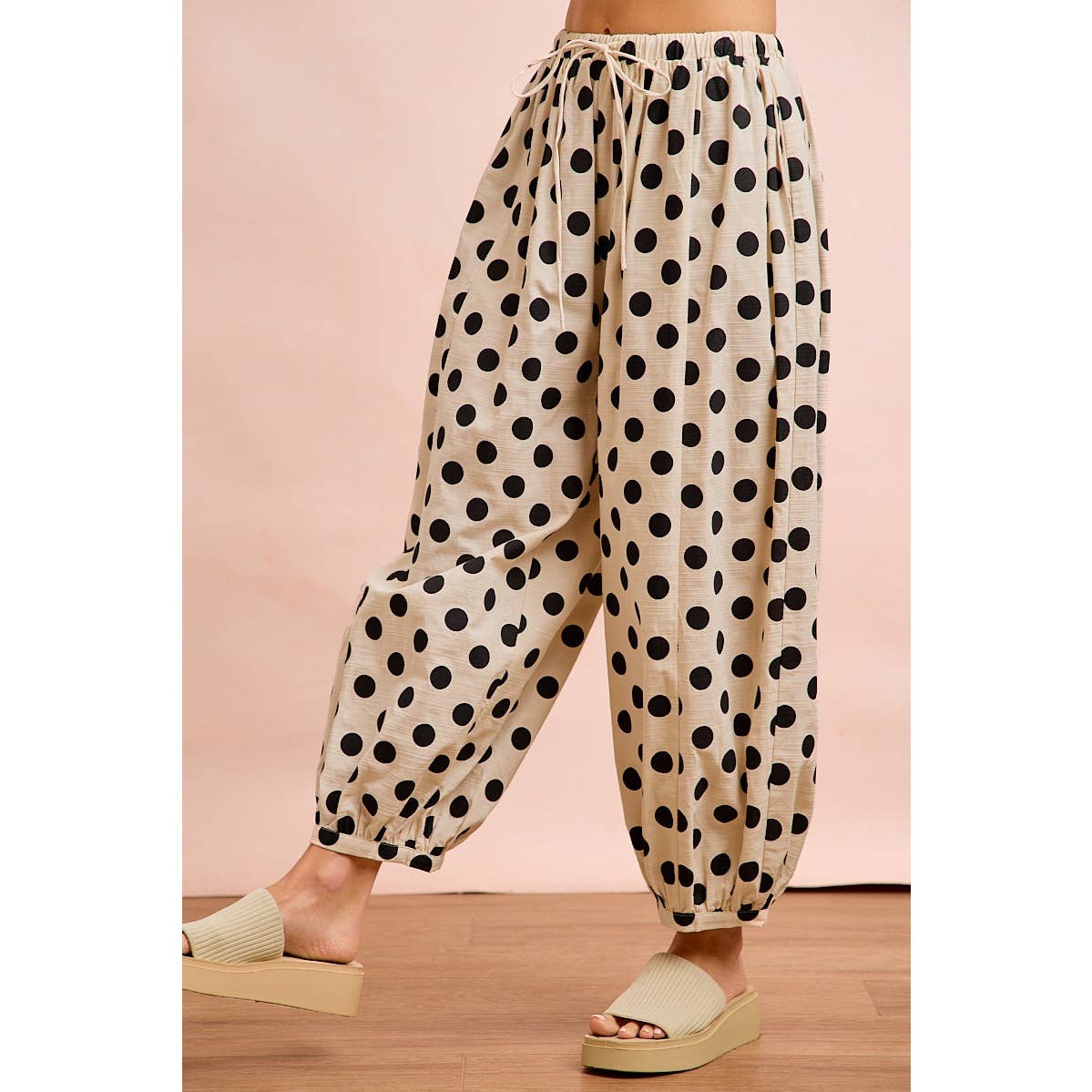 Black & Cream Polka Dot Balloon Pants
