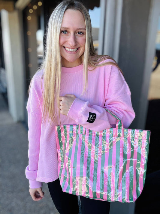 Pretty In Pastels Tote : Pink/Green