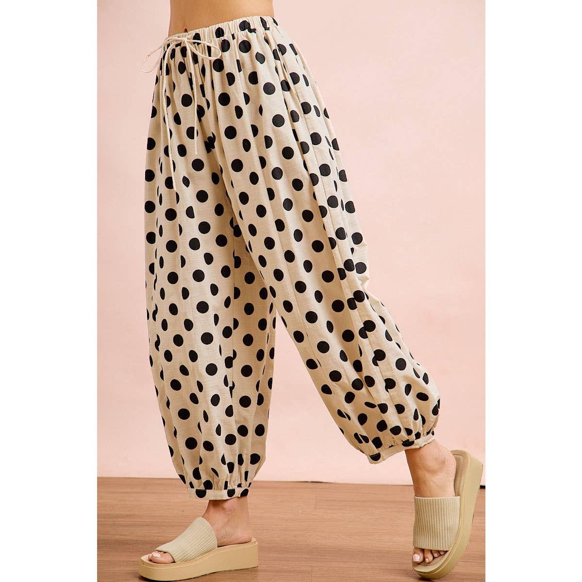 Black & Cream Polka Dot Balloon Pants