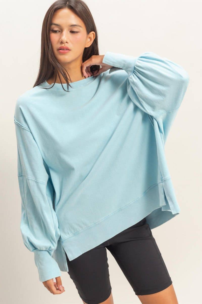 Sky Blue Oversized Top